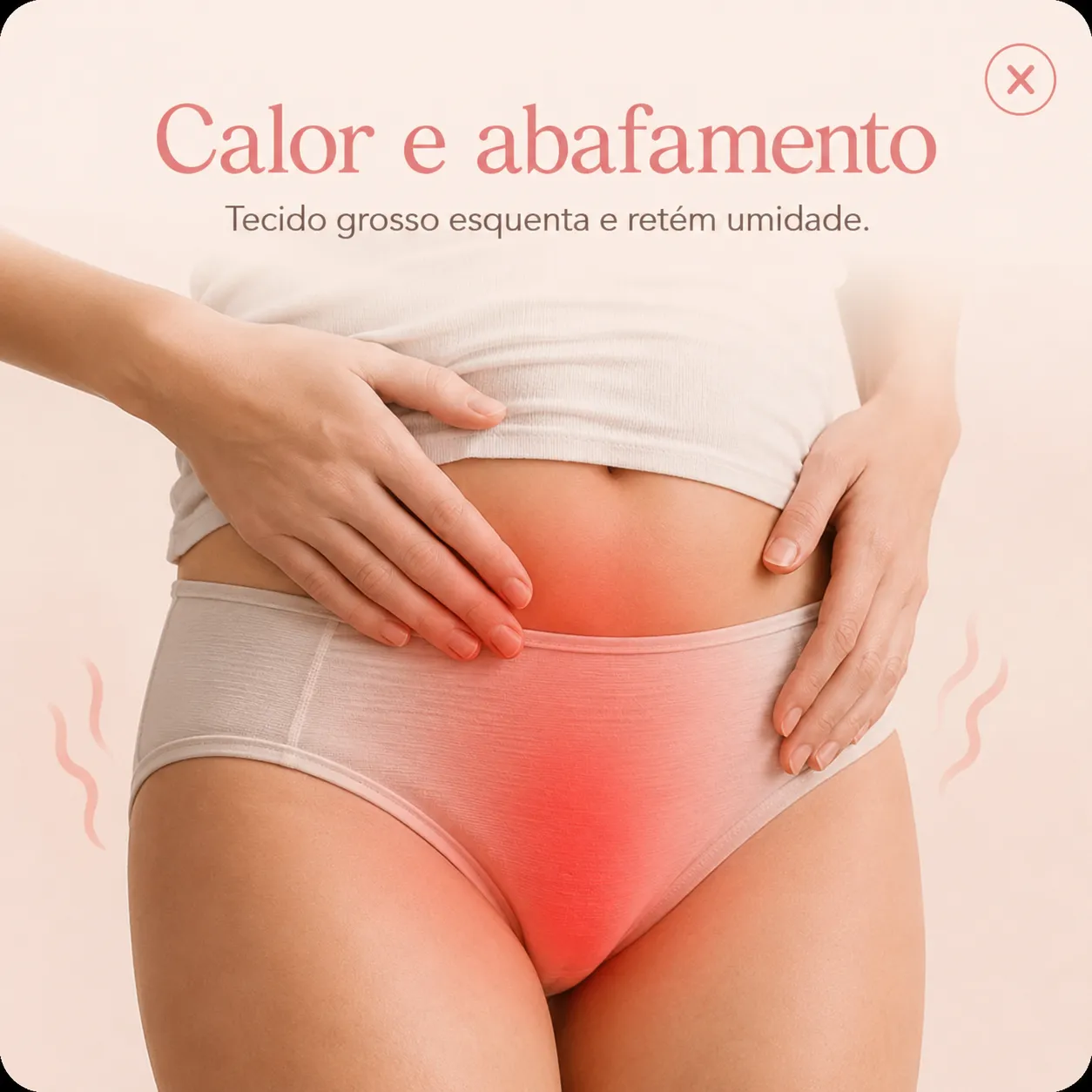 Calor e abafamento — tecido grosso esquenta e retém umidade.